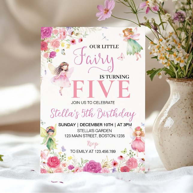 Our Little Fairy Floral Birthday Invitation (Creator Uploaded)