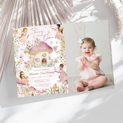 Our Little Fairy Floral Garden First Birthday I Invitation