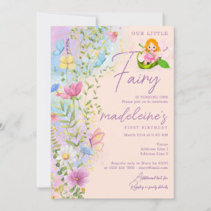 Our Little Fairy Wildflowers Girl Any Age Birthday Invitation
