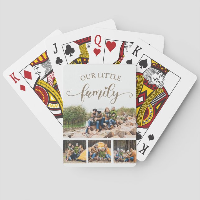 Our Little Family 4 Photo Collage Poker Cards (Back)