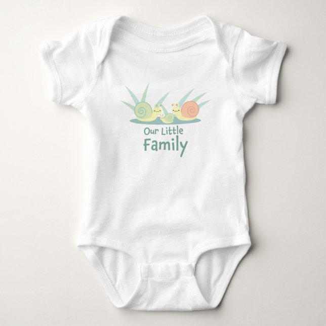 Our little family - Snail Baby one piece outfit Bodysuit (Front)