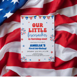 Our Little Firecracker 1st Birthday Party Invitation<br><div class="desc">Celebrate in style with our "Our Little Firecracker" 1st Birthday Party Invitation! Perfect for an Independence Day or 4th of July celebration, this invitation captures the spirit of summer. With vibrant red, white, and blue colors and charming stars and stripes, it sets the tone for a patriotic bash. Let everyone...</div>