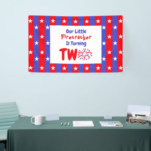 Our Little Firecracker 2nd Birthday Banner