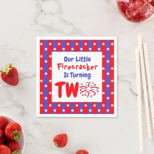 Our Little Firecracker 2nd Birthday Napkins