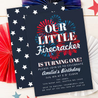 Our Little Firecracker  4TH of July  1st Birthday