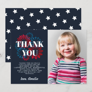 Our Little Firecracker 4TH of July Birthday Thank You Card