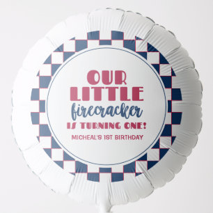 Our little firecracker First birthday Balloon