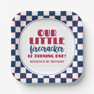 Our little firecracker First birthday Paper Plates
