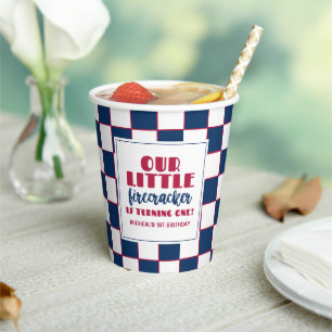 Our little firecracker is turning one birthday paper cups