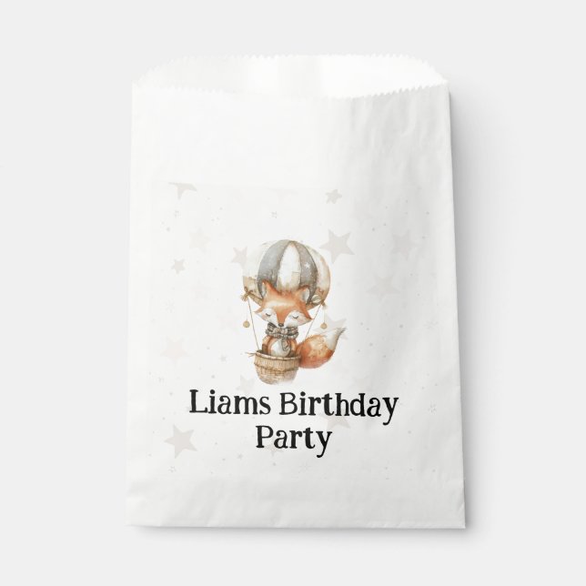 Our Little Fox Birthday Party Favor Bags (Front)