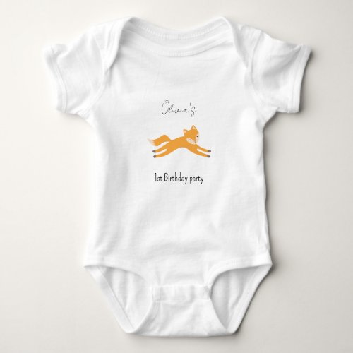Our Little Fox Fall Birthday Party Baby Bodysuit