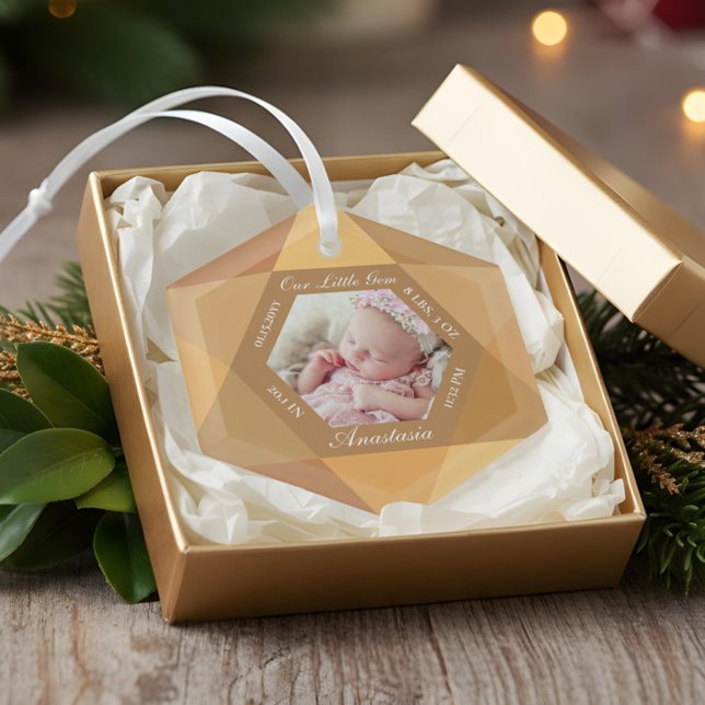 Our Little Gem November Birthstone Baby Birth Stat Glass Ornament (Our Little Gem November Birthstone Baby Birth Stat Glass Ornament)