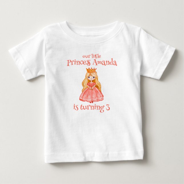 Our Little Girl is turning three guest of honor  Baby T-Shirt (Front)