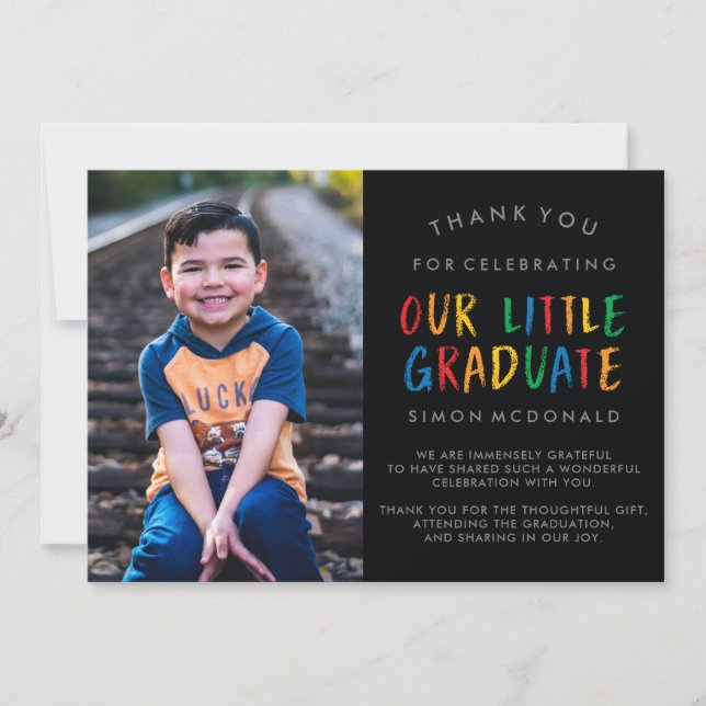OUR LITTLE GRADUATE | GRADUATION THANK YOU CARD (Front)