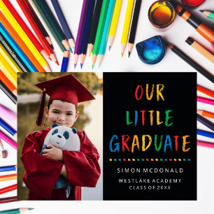 OUR LITTLE GRADUATE   PHOTO GRAD PARTY INVITATION