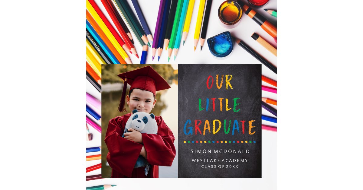 OUR LITTLE GRADUATE | PHOTO GRAD PARTY INVITATION | Zazzle