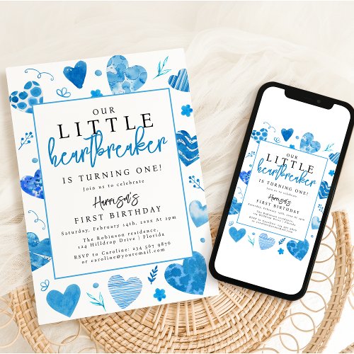 Our Little Heartbreaker Kids Birthday Party Invitation