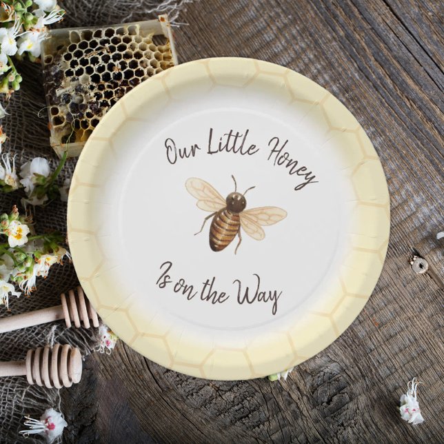 Our Little Honey Baby Shower Paper Plates (Creator Uploaded)