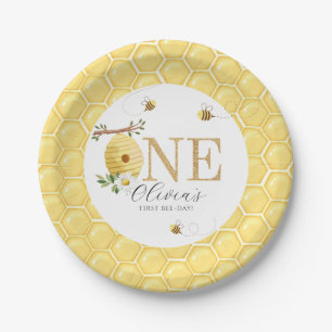Our Little Honey Bee 1st Bee-Day Birthday Paper Plates