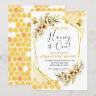 Our Little Honey Bee 1st Birthday Invitation