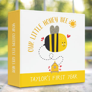 Our Little Honey Bee Cute Kawaii Baby Boy or Girl 3 Ring Binder