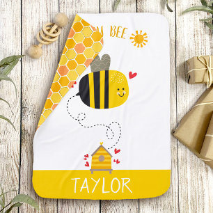 Our Little Honey Bee Cute Kawaii Baby Boy or Girl Baby Blanket