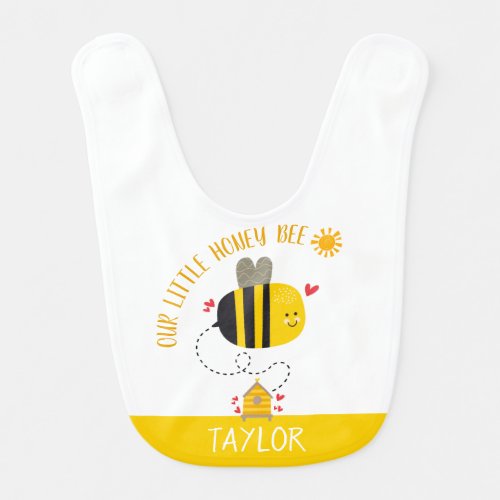 Our Little Honey Bee Cute Kawaii Baby Reversible Baby Bib