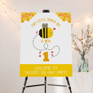 Our Little Honey Bee Cute Kawaii Birthday Welcome Foam Board
