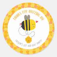 Our Little Honey Bee Cute Sweet Kawaii Thank You Classic Round Sticker