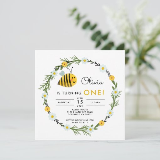 Our Little Honey Bee First Birthday Invitation | Zazzle