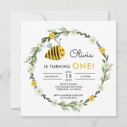 Our Little Honey Bee First Birthday Invitation | Zazzle