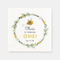 Our Little Honey Bee First Birthday Party Napkins