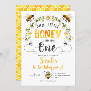 Our little honey, Bee themed 1st birthday invite