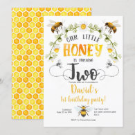 Our little Honey, Bumble bee, Bee 2nd birthday Invitation