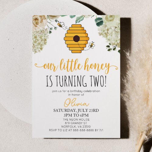 Our Little Honey Bumble Bee Birthday Party Invitation