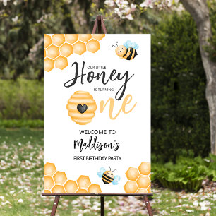 Our Little Honey First Birthday Custom Welcome Foam Board