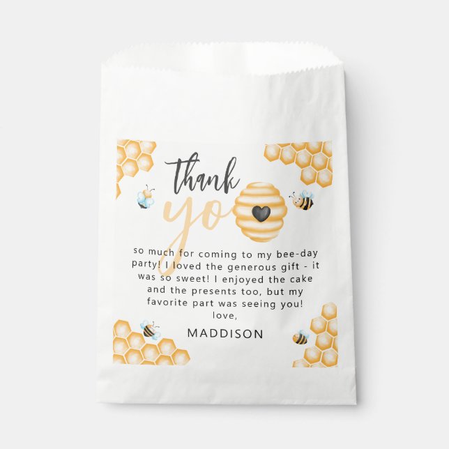 Our Little Honey | First Birthday Favor Bag (Front)
