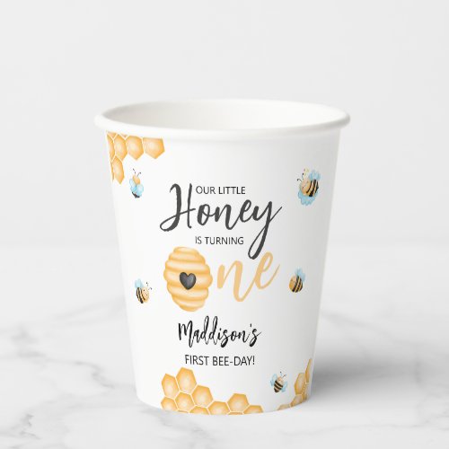 Our Little Honey  First Birthday Paper Cups
