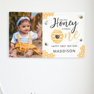 Our Little Honey   First Birthday Photo Banner