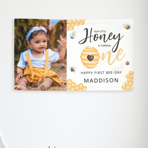 Our Little Honey  First Birthday Photo Banner