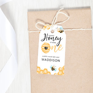 Our Little Honey First Birthday Photo Gift Tags