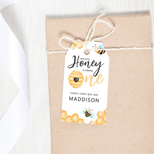 Our Little Honey  First Birthday Photo Gift Tags