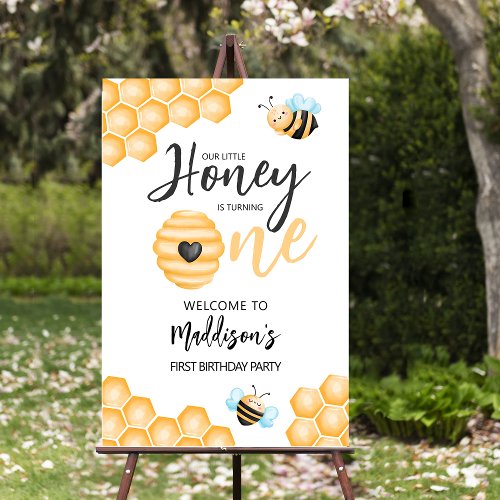 Our Little Honey  First Birthday Welcome Foam Board