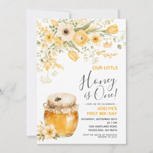 Our Little Honey Is One Birthday Invitation