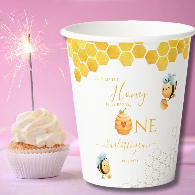 Our Little Honey is Turning One Bee-Day  Paper Cups (Creator Uploaded)