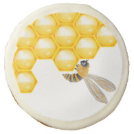 Our little honey is turning one bee girl birthday sugar cookie