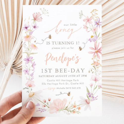 Our Little Honey Wildflower Bee Girls 1st Birthday
