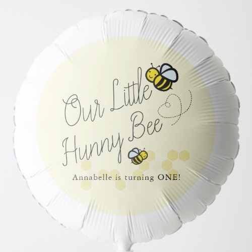 Our Little Hunny Bee Yellow Girl Birthday Balloon