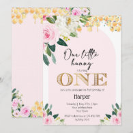 Our Little Hunny Girls Bee 1st Birthday Invitation