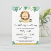 Our Little King Lion Crown Baby Shower Invitation (Standing Front)